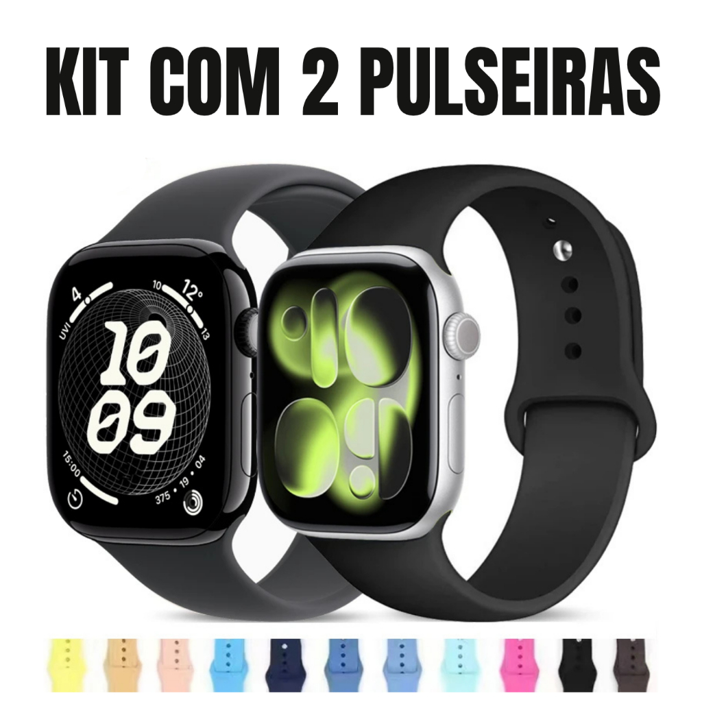 Kit com 2 Pulseira de Silicone para Smartwatch