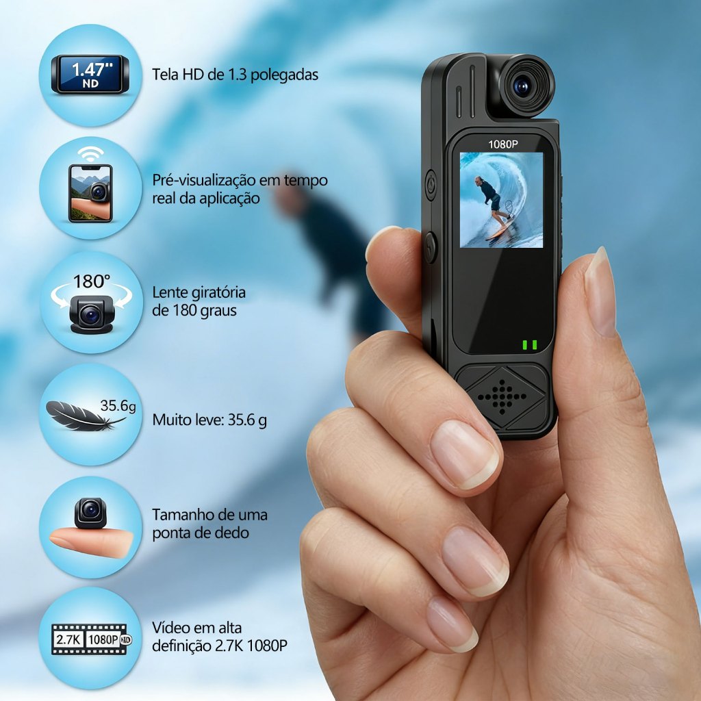 4K HD Mini Câmera Portátil Corporal De Visão No