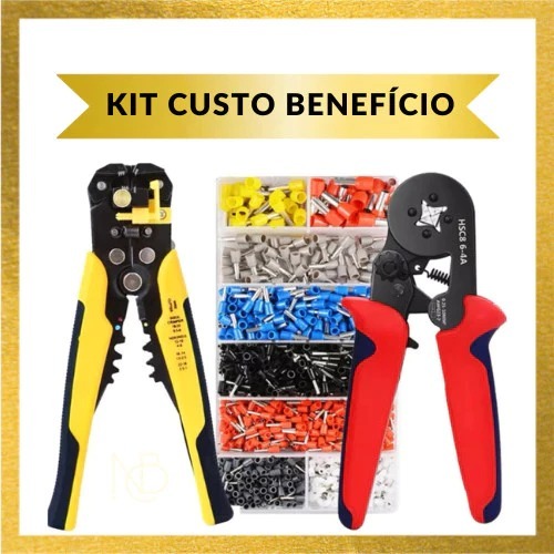 Alicate Crimpar Cripador + 1200 Terminais Ilhos + 