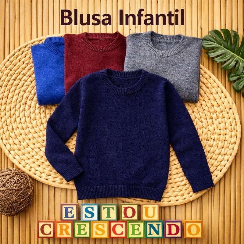 Blusa Infantil de Lã Quentinha Estilo Suéter Gol