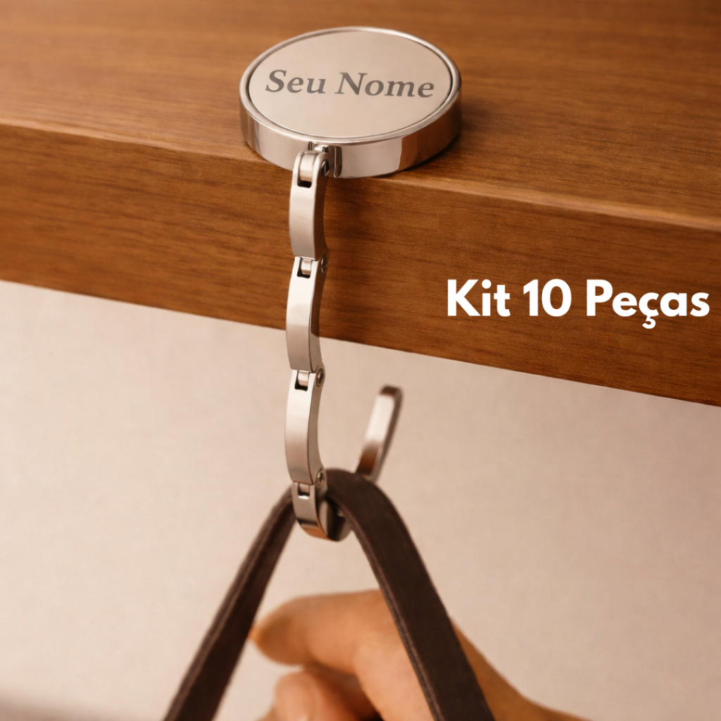 10 Porta bolsa de mesa dobravel personalizado com 