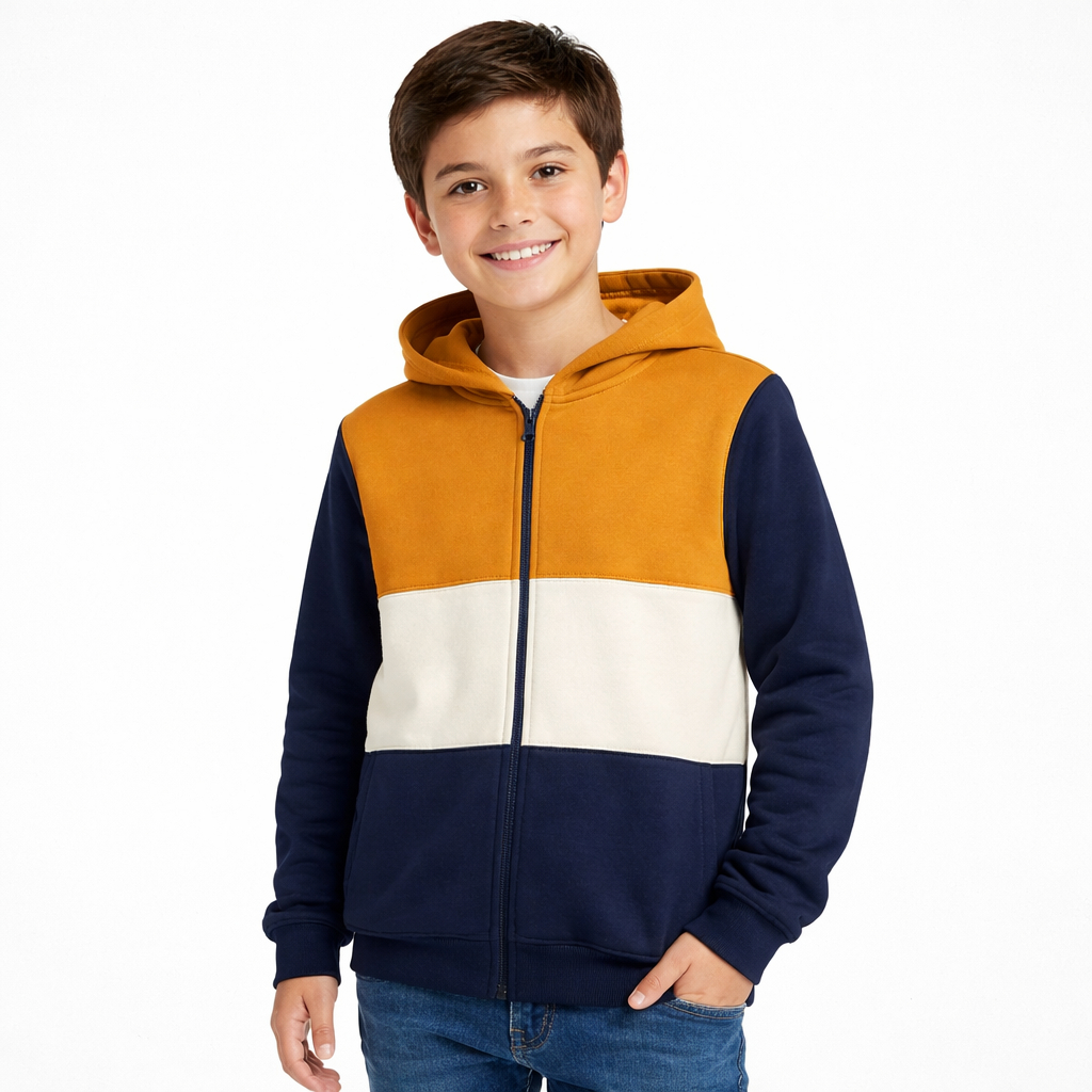 Jaqueta Infantil Masculina com Capuz Moletom Zípe