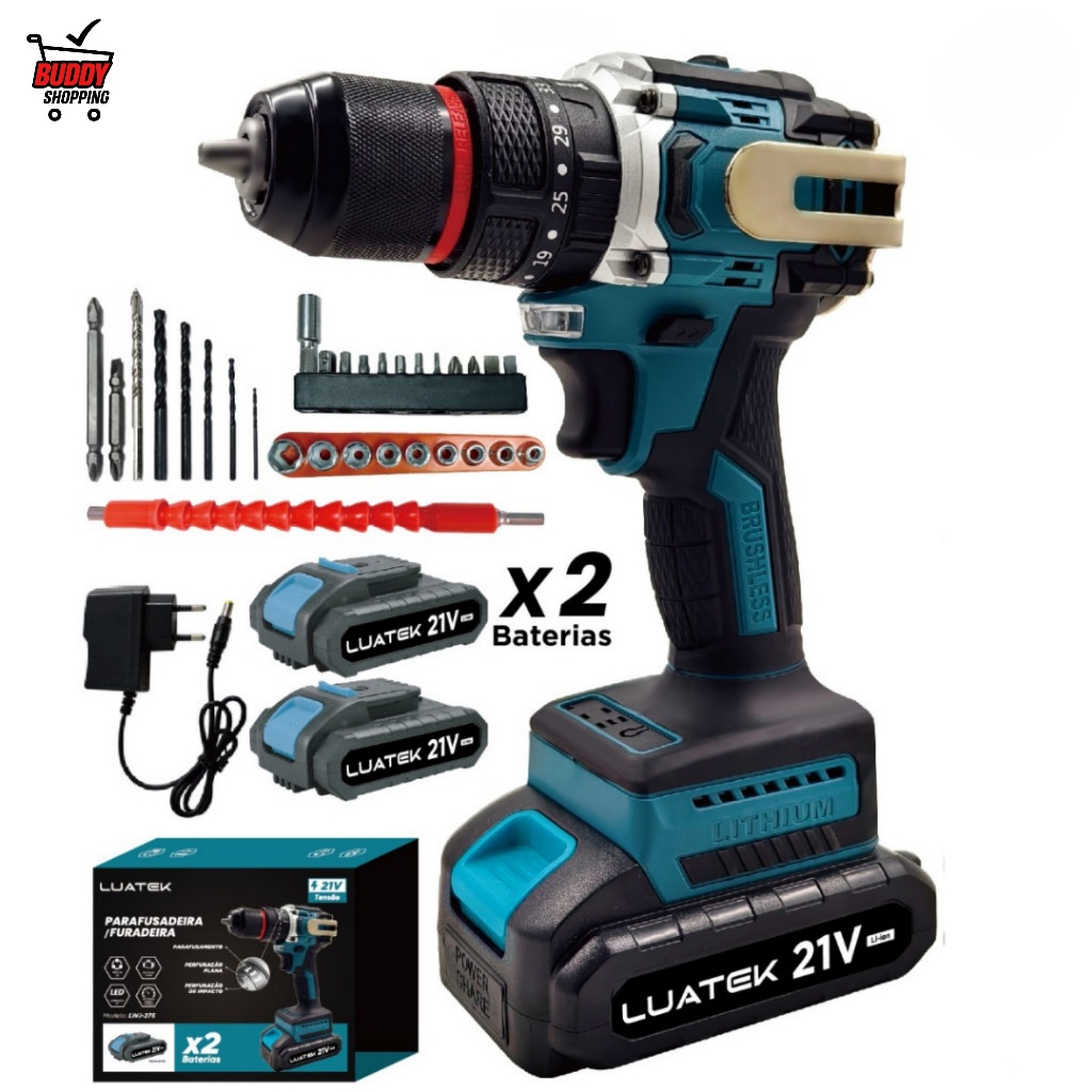 Parafusadeira Furadeira Impacto 21V Brushless 2 Ba