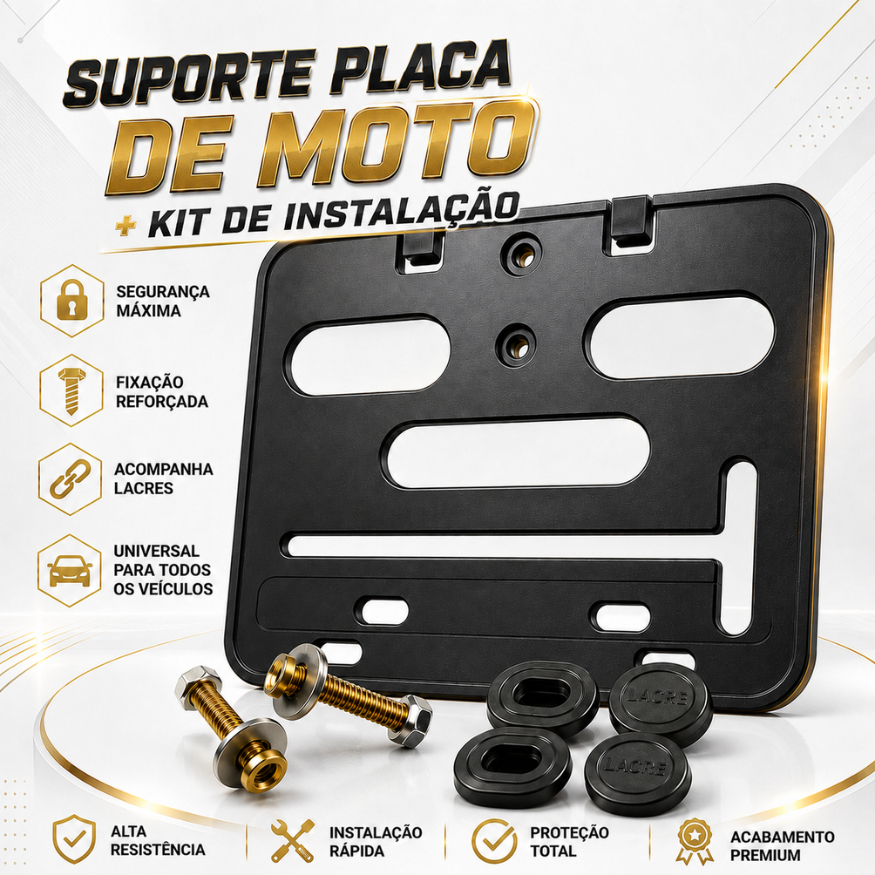 Suporte Moldura Protetor de Placa  de Moto Mercosu