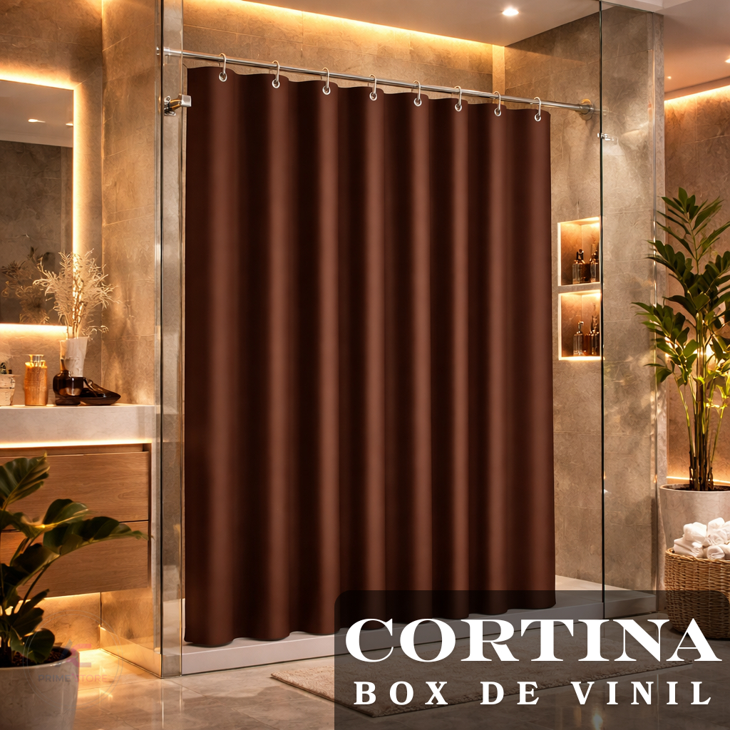 Cortina de Box Vinil Luxo Impermeável Antimofo Li