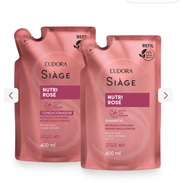 Refil Condicionador, Shampoo Siàge Nutri Rosé 40