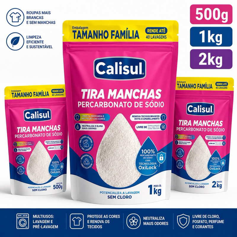 Percarbonato de Sódio Tira Manchas Calisul  500g 