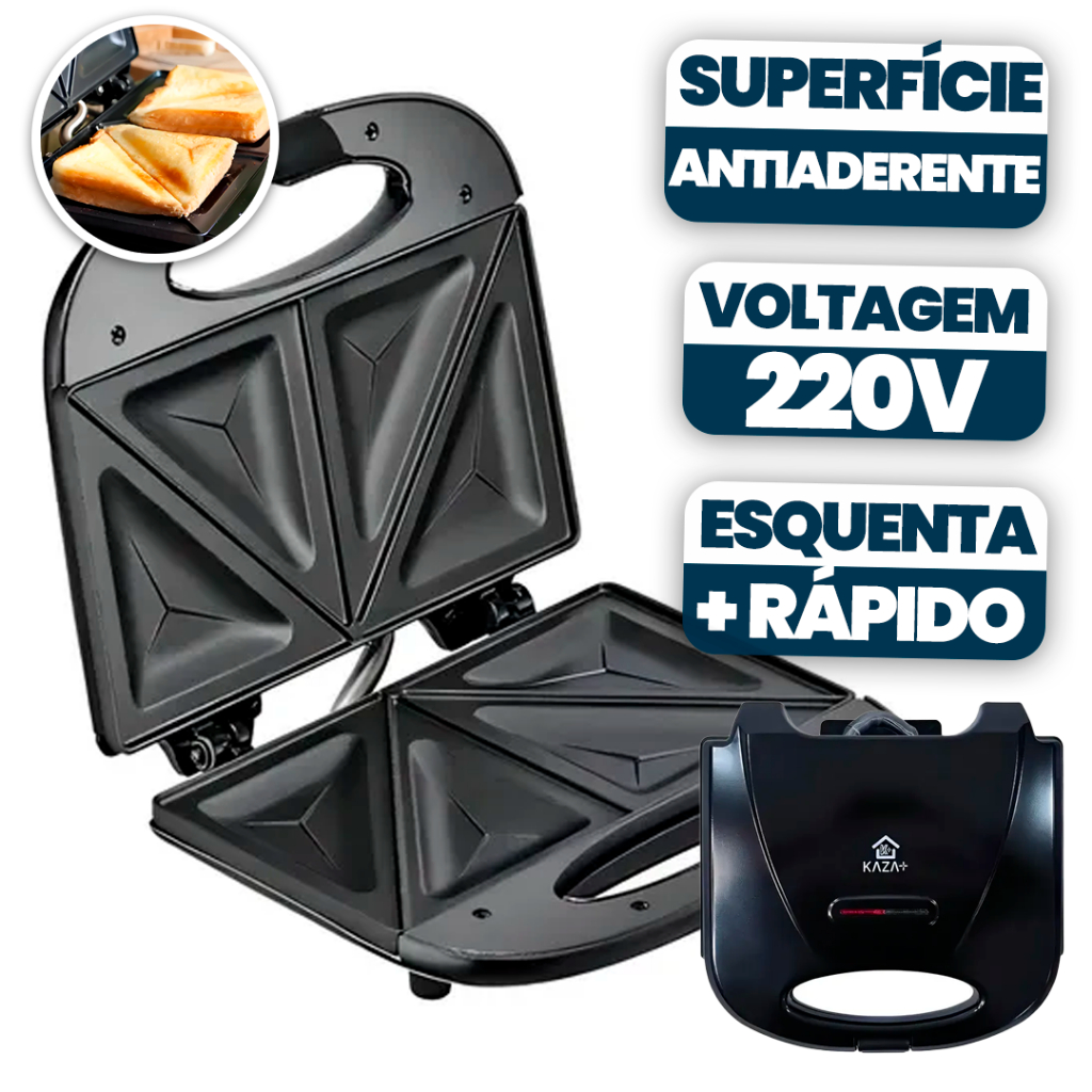 Sanduicheira Elétrica 220V 800W Antiaderente Term