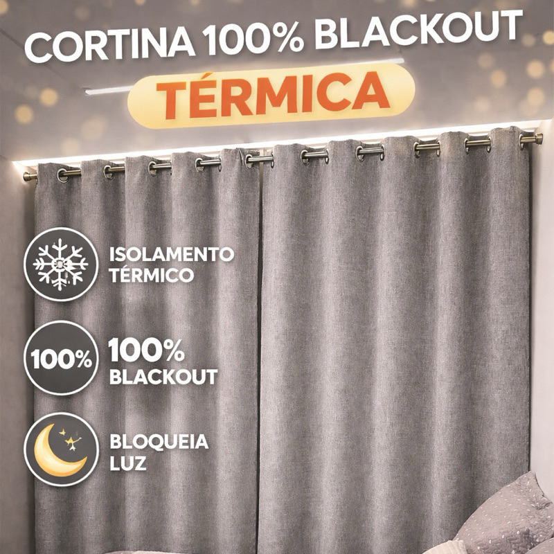 Cortina Blackout 100% Para Sala e Janela 4.00×