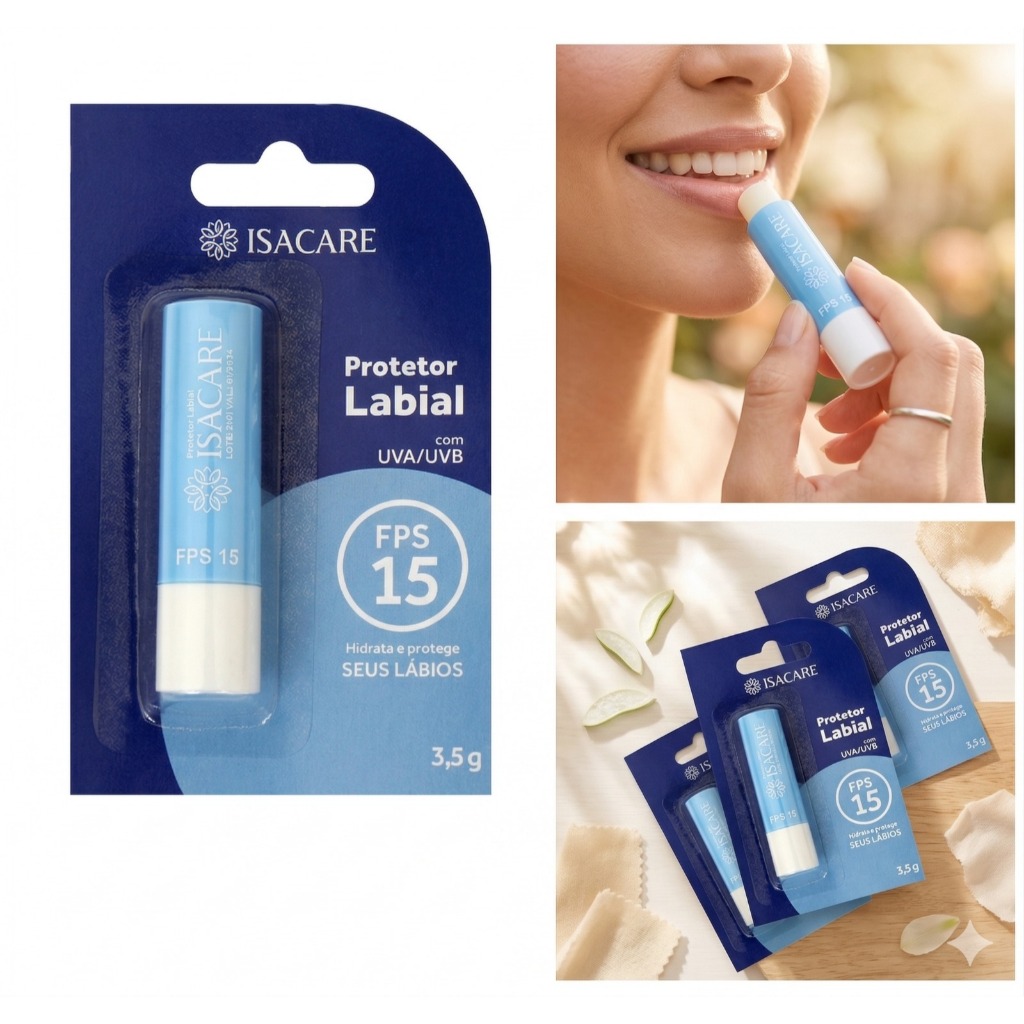 Protetor hidratante labial Isacare fator solar 15