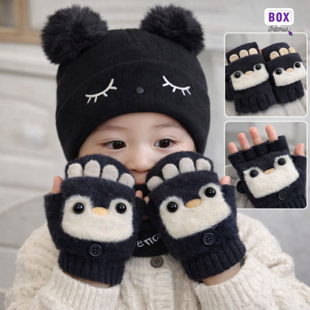 Kit Inverno Infantil até 5 Anos Touca + Protetor 