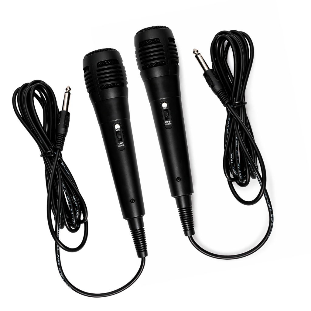 Kit Microfone Profissional Com 2 Unidades Com Fio 