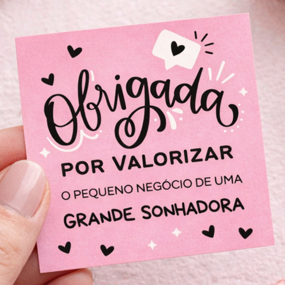 Cartão de Agradecimento ao Cliente Obrigada por V