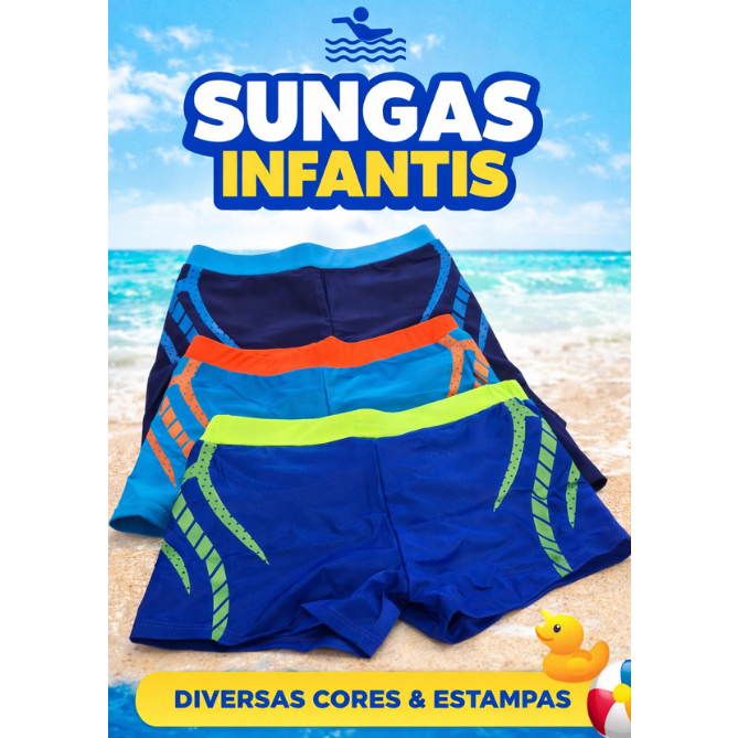 SUNGA INFANTIL BOXER COM FORRO NYLON COM ELASTANO