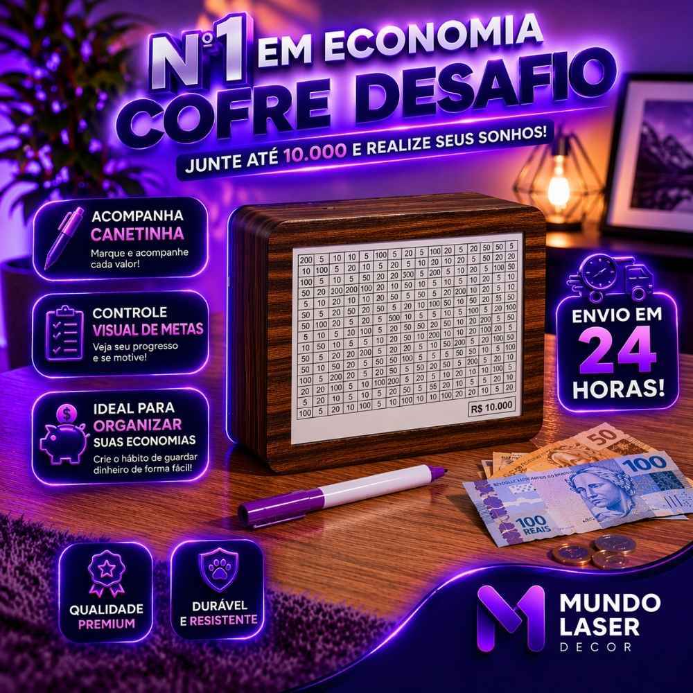 Cofre Desafio Japonês  Caixa de Madeira para Econ