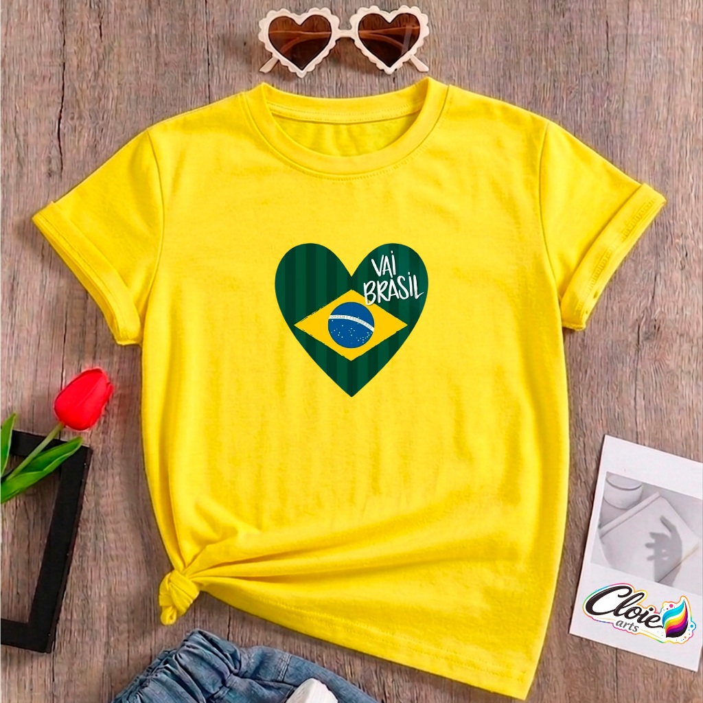 Camiseta Infantil 100% Algodão Brasileira Copa do