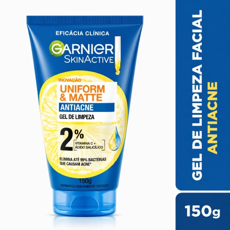 Gel de Limpeza Facial Garnier Uniform E Matte Anti
