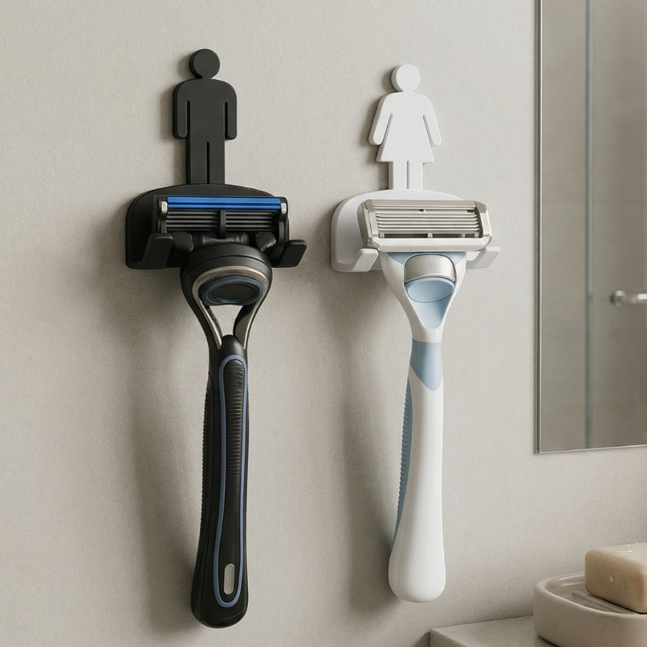 Kit 2 Suporte Gillette Parede Fita 3M Porta Barbea