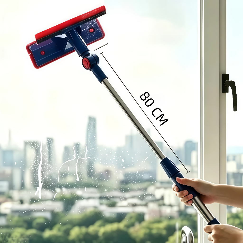 Rodo Limpador de Vidro Extensível Rotativa 360°