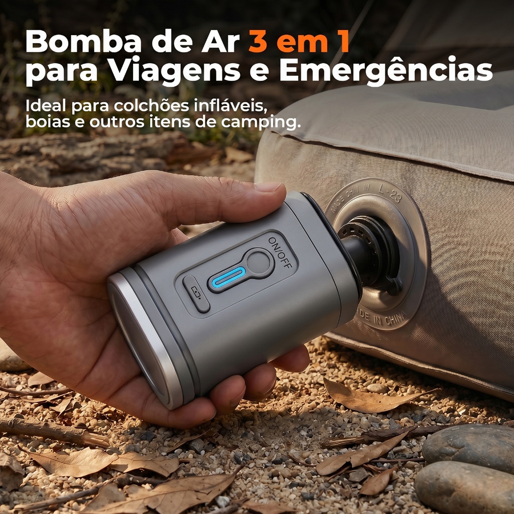 Mini Inflador Elétrico Portátil Recarregável US