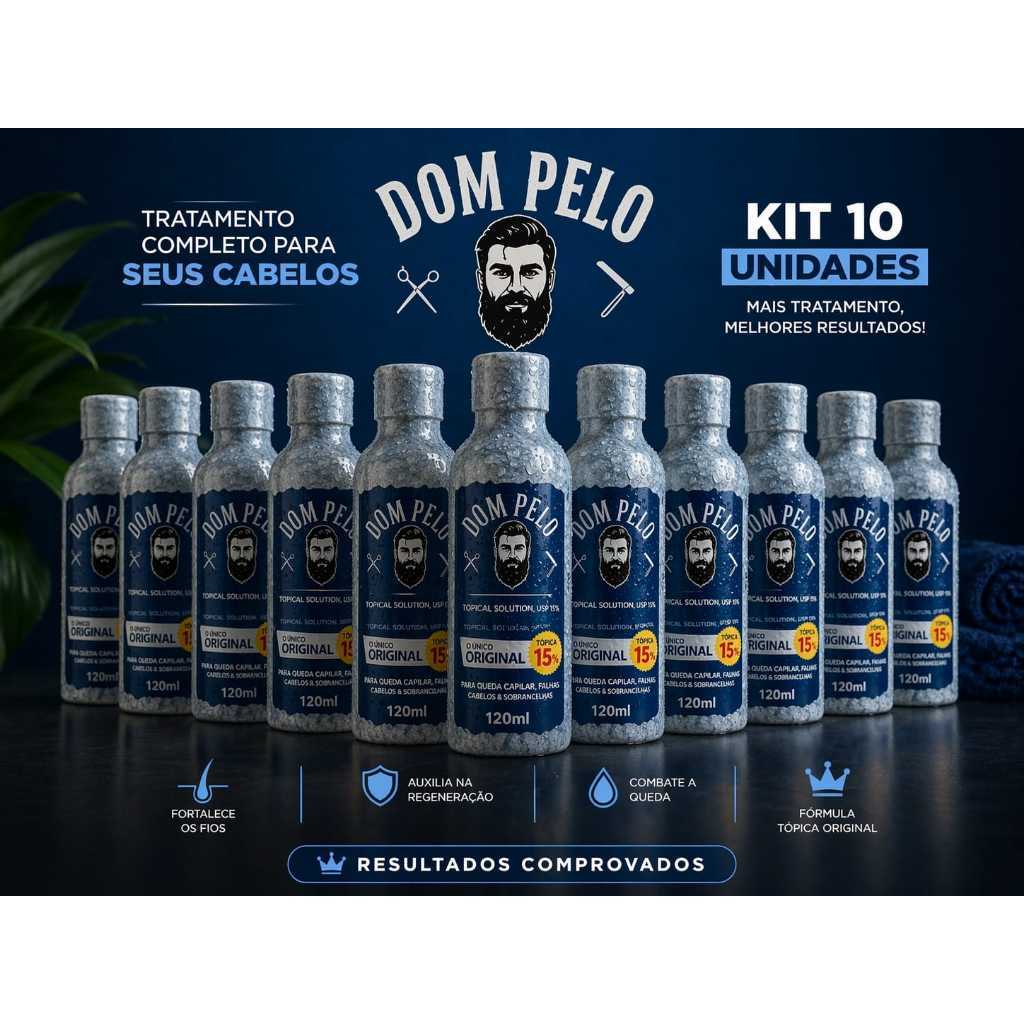 Kit 10 Dom pelo – Cabelo Barba – 120ml