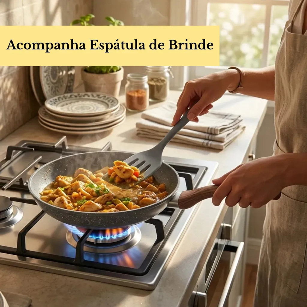 Frigideira De Cerâmica Antiaderente Grande Fogão