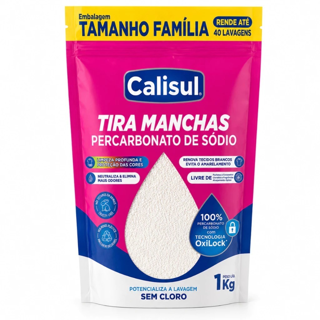 Percarbonato 100% Puro Tira Manchas Roupas Brancas
