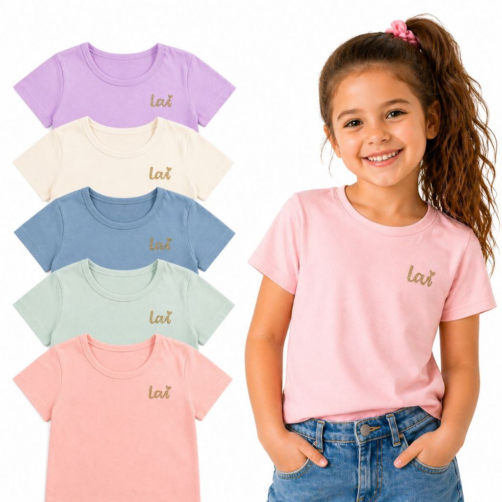 Kit 5 Blusas Infantil Menina Algodão Macio Camise