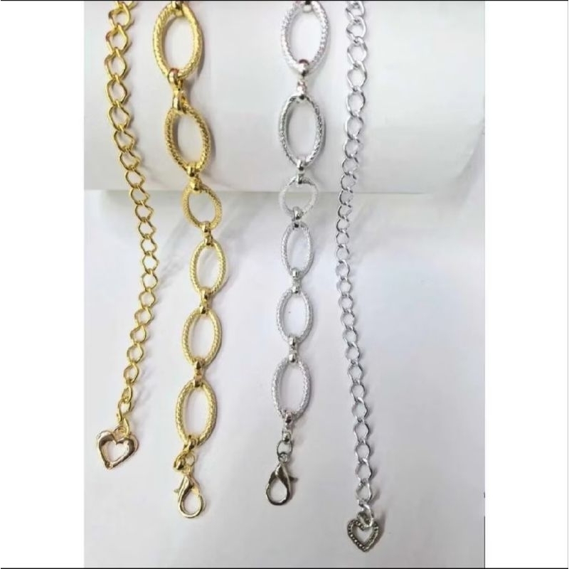 CINTO INFANTIL OVAL NA COR PRATA E DOURADO 80 CM