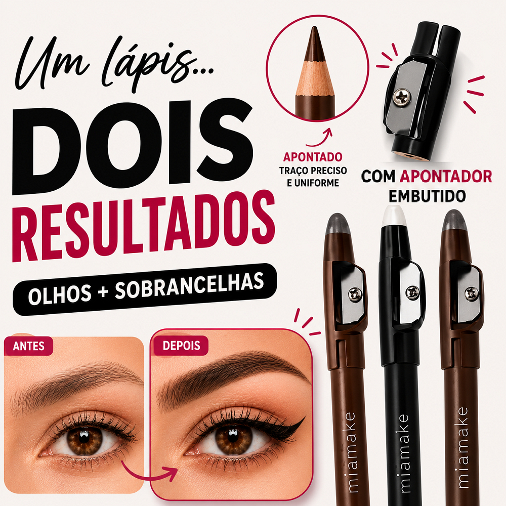 Kit Lápis Olho Preto e Marrom + Sobrancelha Unive