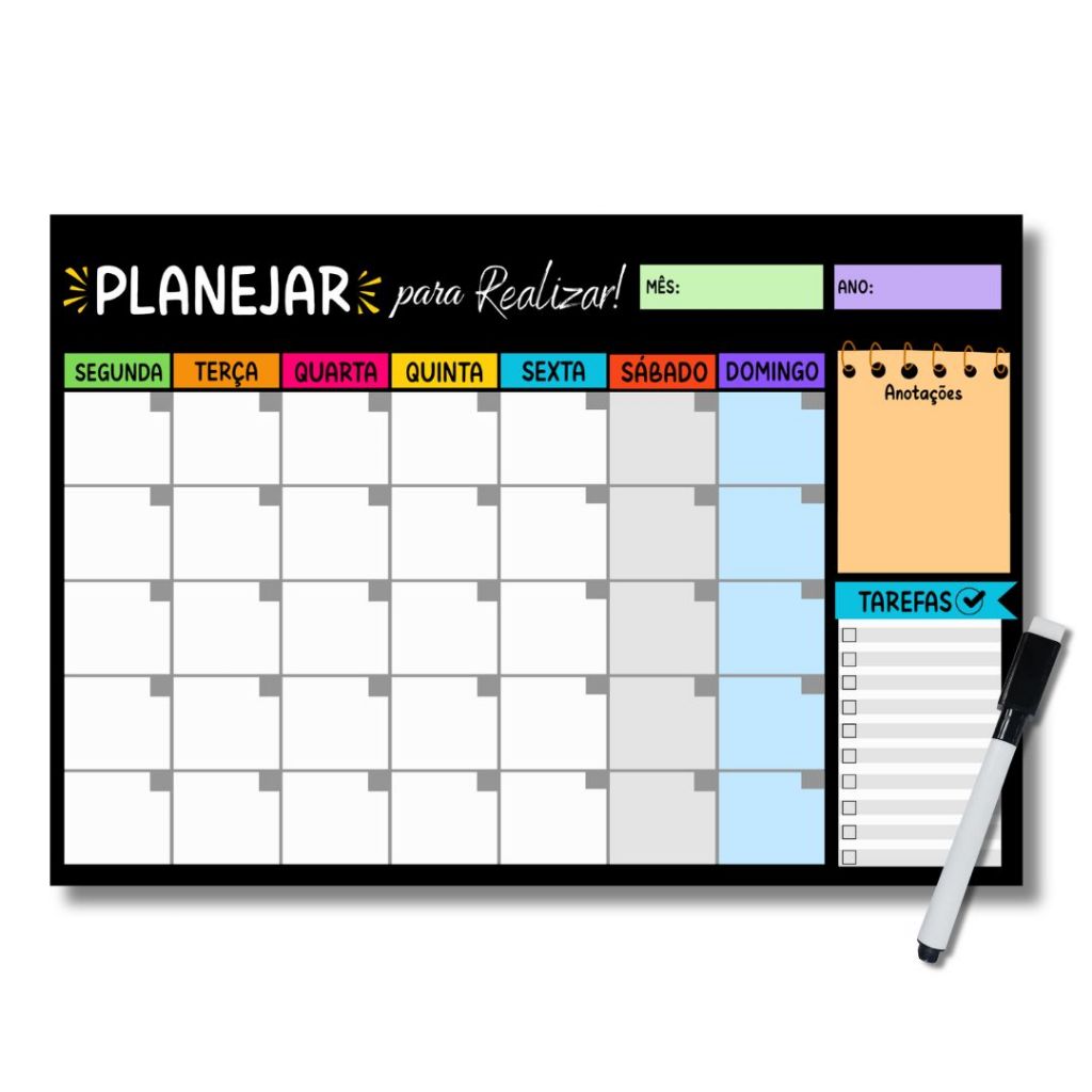 Planner Magnético Lousa Lembrete Imã Geladeira P