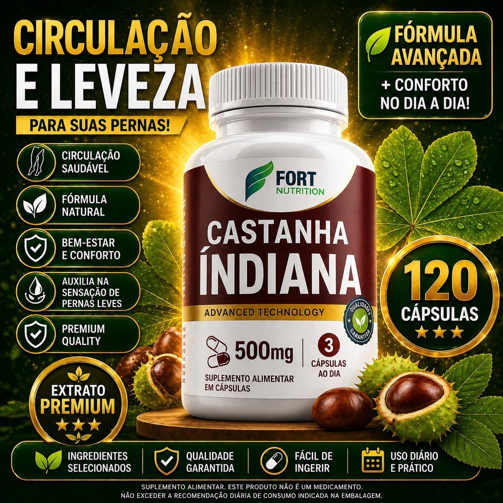 Castanha Indiana 120 Cápsulas | Qualidade Premium