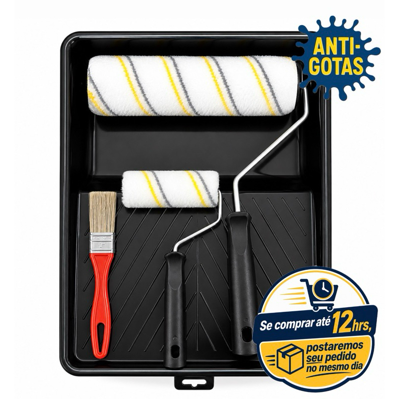 Kit Pintura 5Pçs Alto Padrão Qualidade Rolos 23c