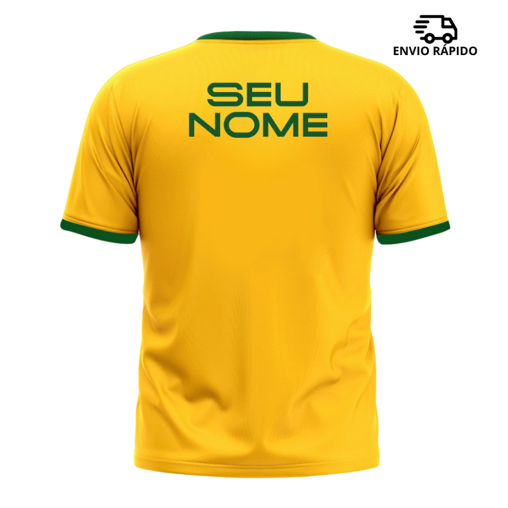 Blusa Brasil Copa do Mundo 2026 Personalizada Algo