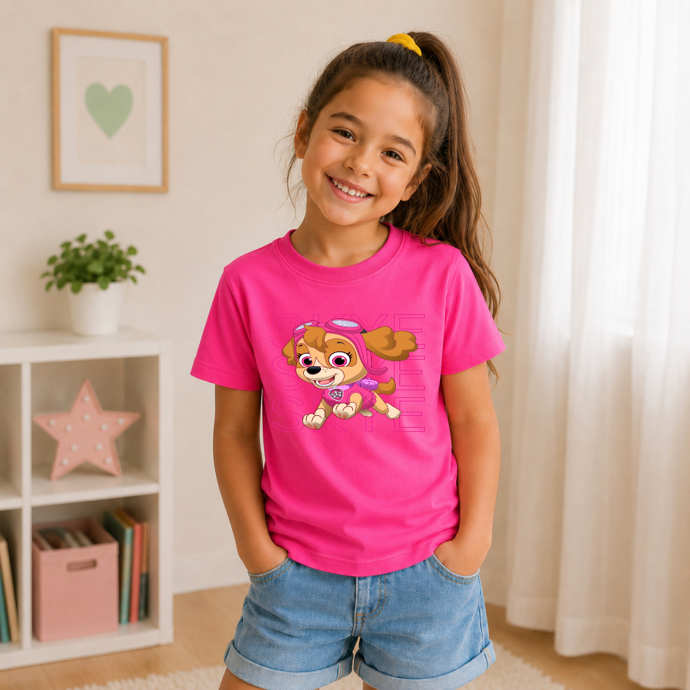 Camiseta Infantil Skye, Camiseta Patrulha Canina,