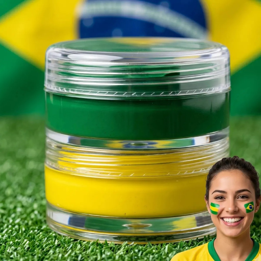 Tinta Facial Cremosa Torre Verde e Amarelo Brasil 
