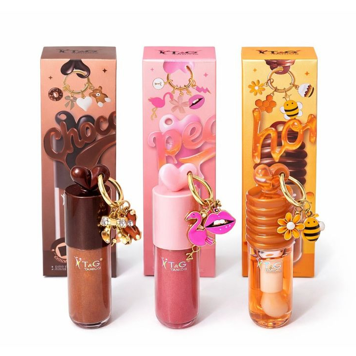 Lip Oil Hidratante brilho + Chaveirinho, Chocolate