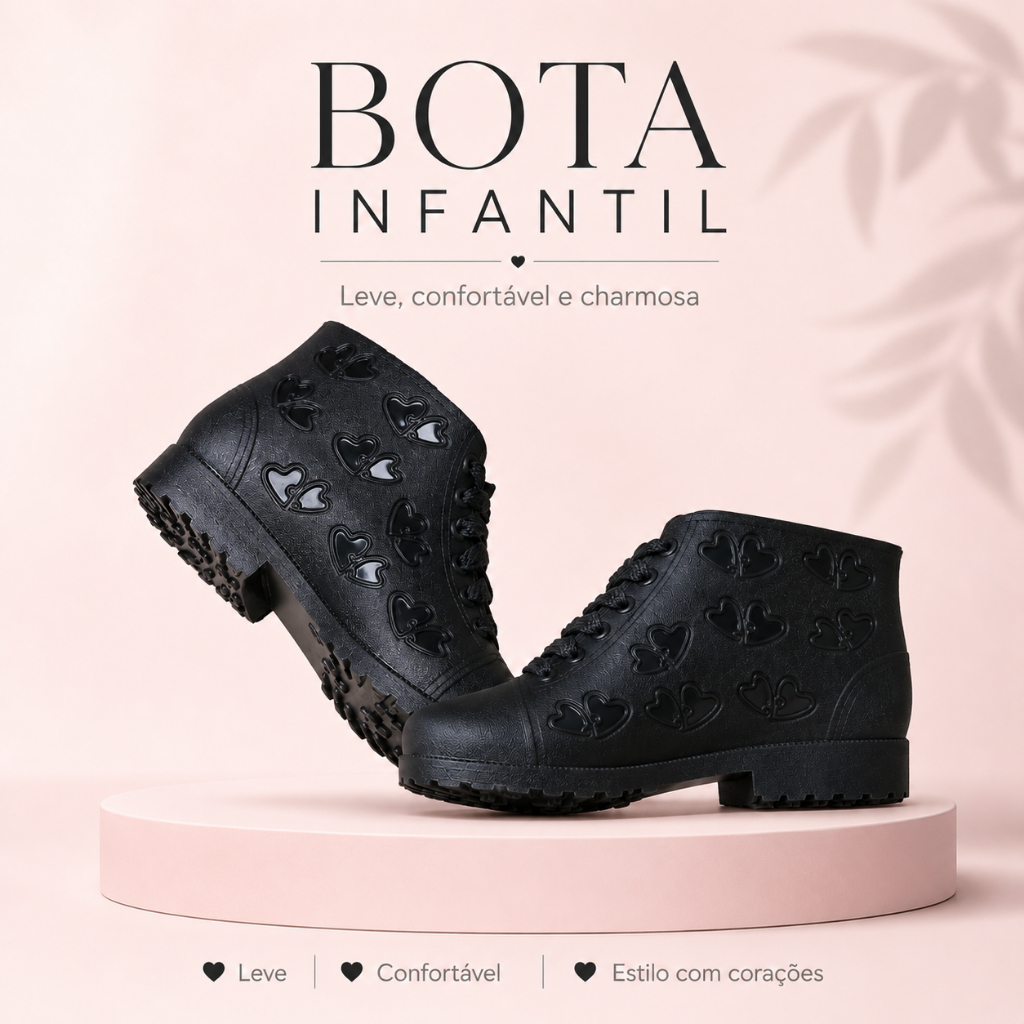 Bota Infantil Feminina Coturno Blogueirinha Cano C