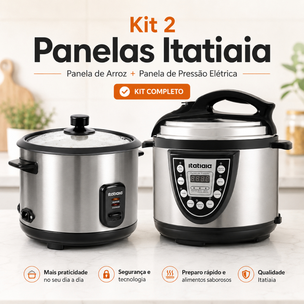 Kit 2 Panelas Itatiaia – Arroz 8 Xícaras + 
