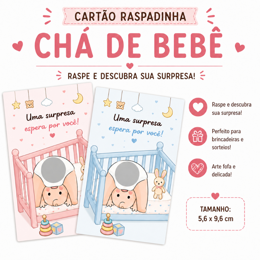Raspadinha Chá de Bebê Fralda Cartão Brincadeir