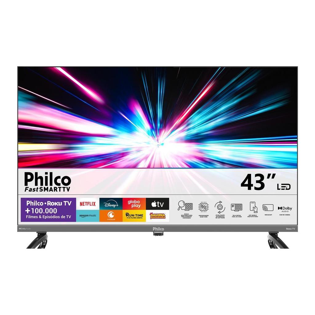 Smart TV 43 Philco QLED HDR10 Roku TV P43KRB