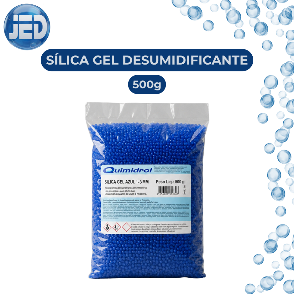 Sílica Gel Desumidificante 1-3mm 500g Quimidrol A