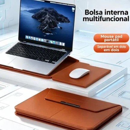Bolsa para Notebook 13-16 Couro PU Resistente com