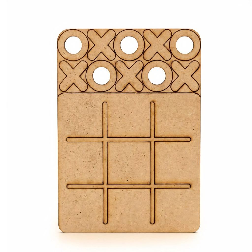 Kit 30 Jogos Da Velha MDF Cru 10×10 Educativo