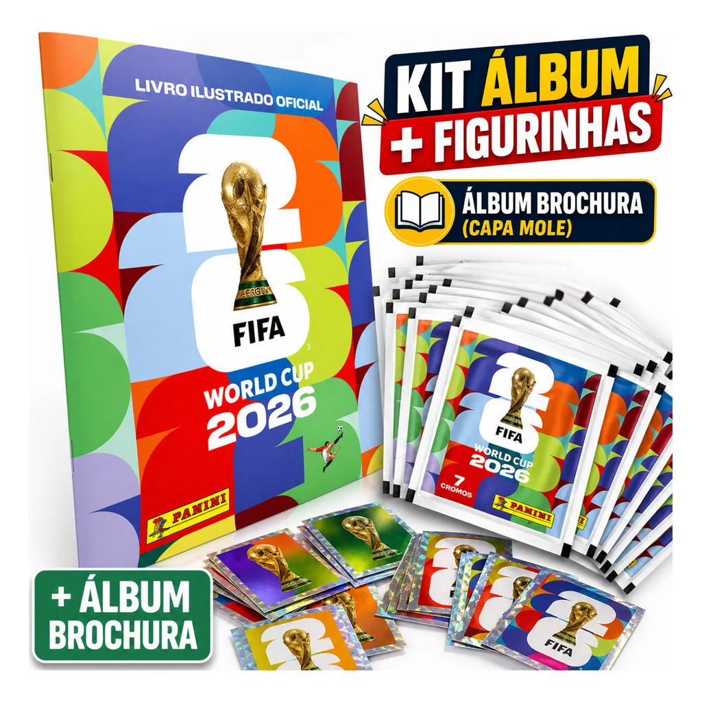 Álbum Copa do Mundo 2026 + Figurinhas Capa Mole 2
