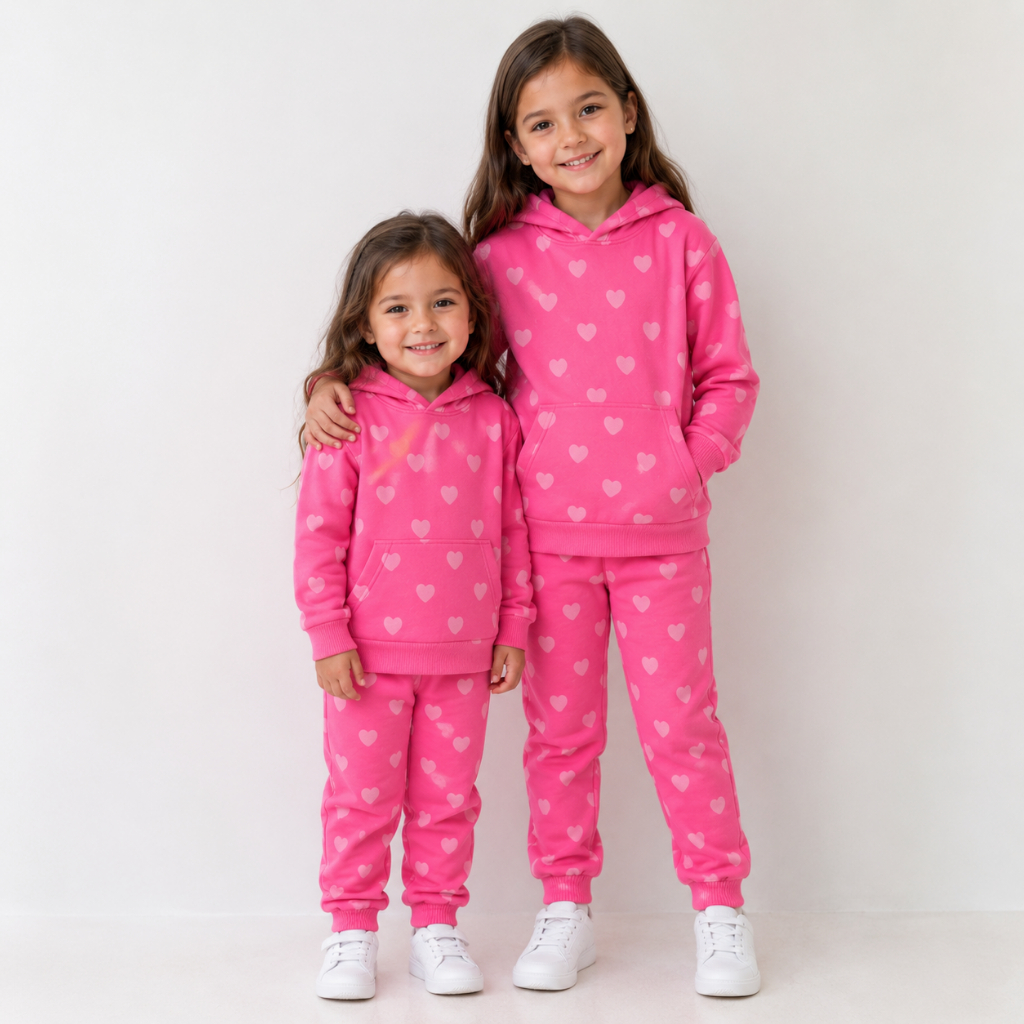 Conjunto Moletom Infantil Menina Com Capuz 100% Al
