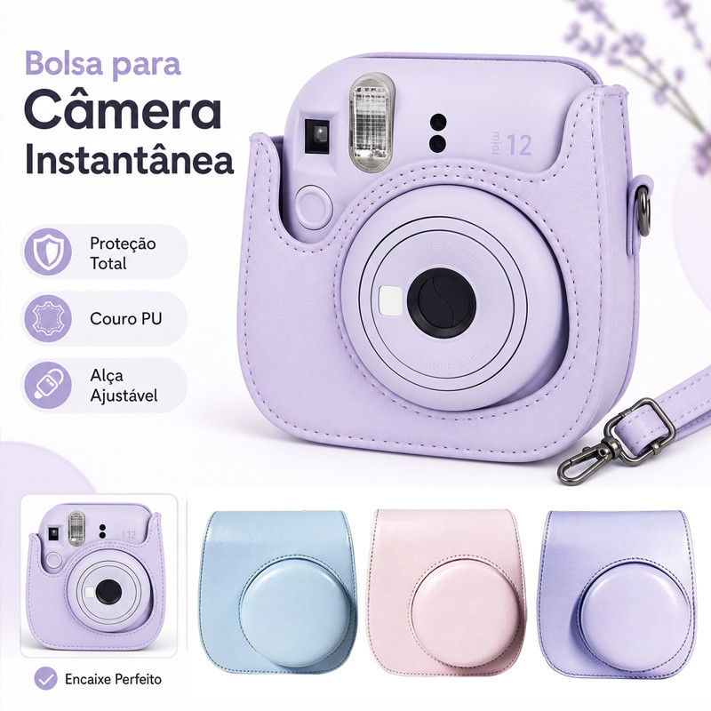 Bolsa Estojo Protetor de Couro para Câmer Fujifil