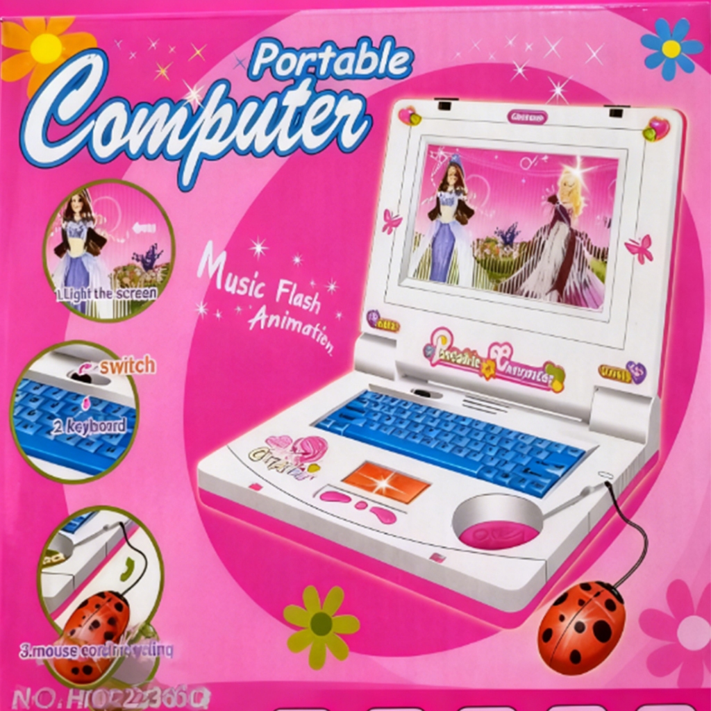 Laptop Infantil Musical Rosa – Música, Luze