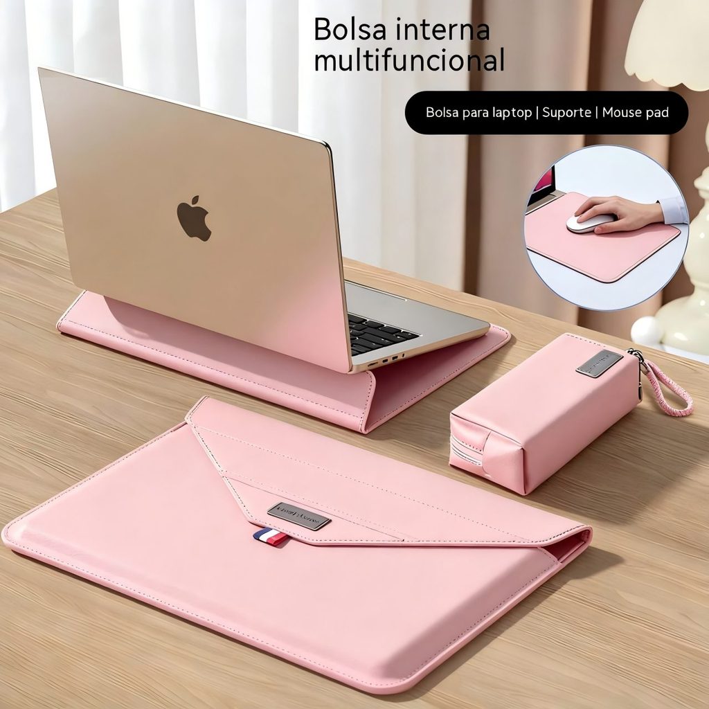Mochila para notebook de alta qualidade, couro, 13