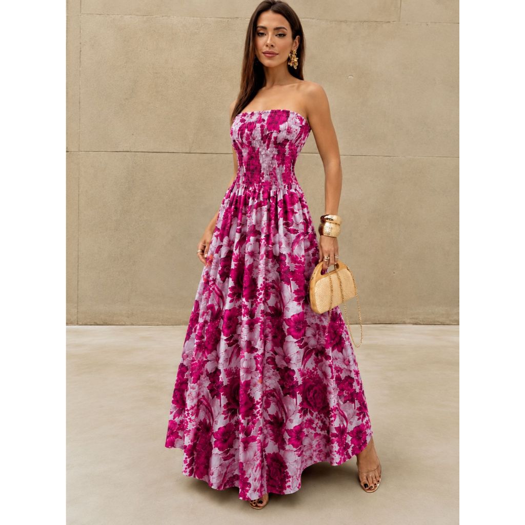 Vestido Longo com Estampa Exclusiva Vestido com el